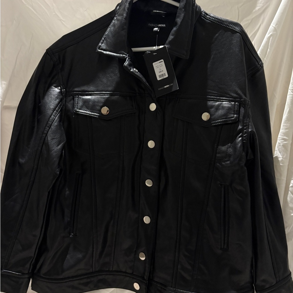 Fashion Nova Sleek Black Leather Jacket